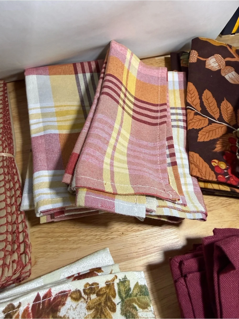 Lot Autumn Fall Themed Cloth Napkins Cottagecore Party Hosting Cotton Farmhouse